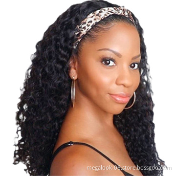 Megalook Wholesale Remy Human Hair Headband Wig,Headband Wig Human Hair For Black Women,Curly Headband Human Hair Wig
